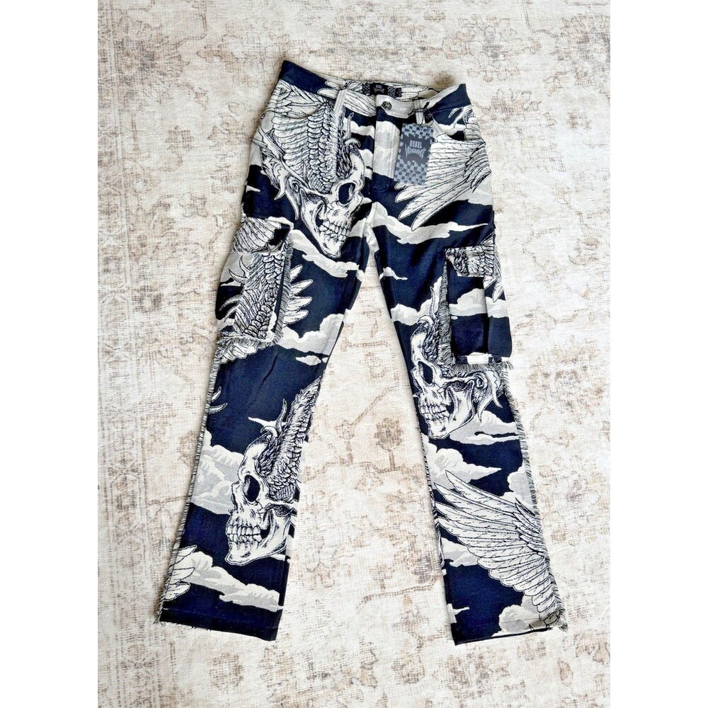 REBEL VENGEANCE | NWT Black Woods Camo Cargo • Sz 30